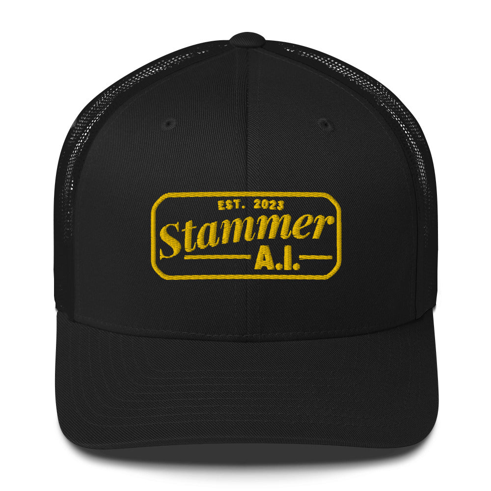 Stammer.ai Black & Gold Trucker Hat